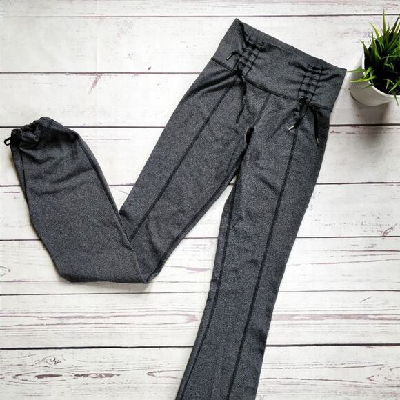 LULULEMON Grey Ruched Waist Straight Leg Pants 2 - Picture 1 of 7